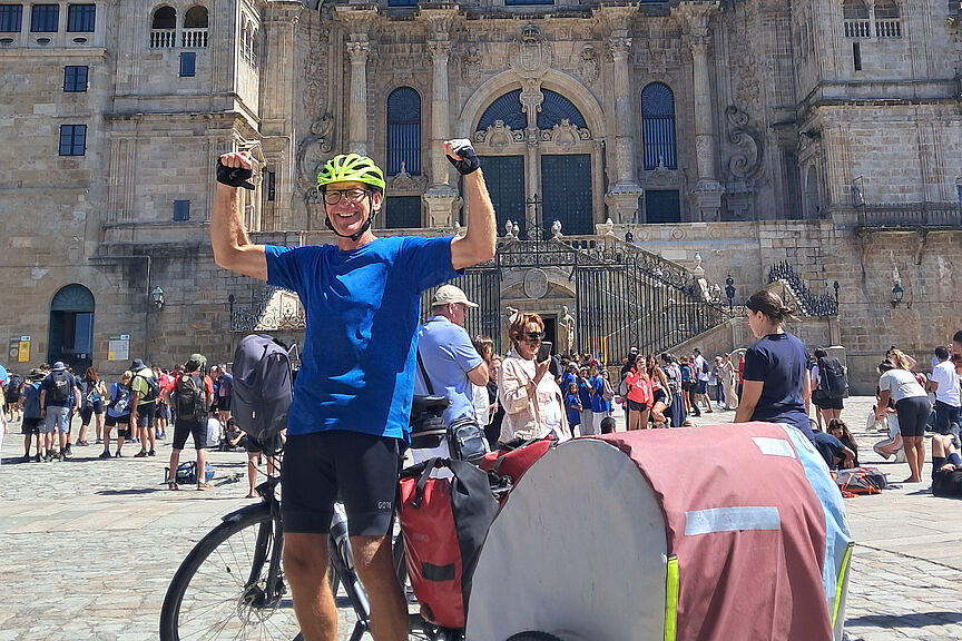 Karl in Compostela Jakobsweg mit dem Fahrrad