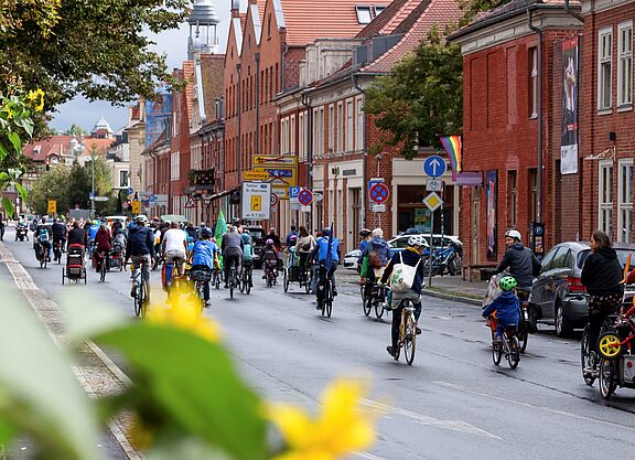 Familen-Fahrraddemo in Potsdam