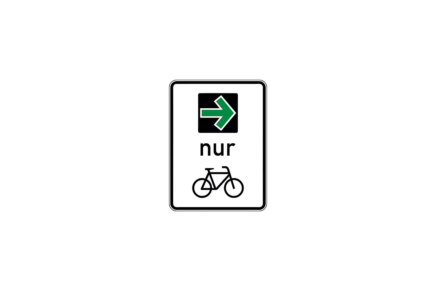 Verkehrsschild Zeichen 721 – Grünpfeil für Radverkehr
